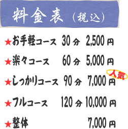 料金表